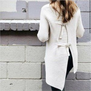 CAbi D Ring Ribbed Mock Neck Sweater Sz S